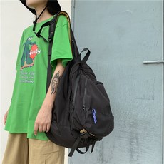 대학생 고등학교 학생 심플하다 백팩 여름, 검정색