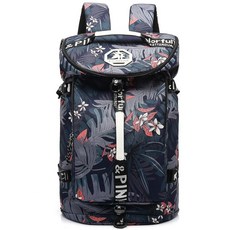 JYColOF 오브ex 체육관 더플 백 백팩 레슬링 가방 신발 수납 공간 4가지 등 방식 방수 스포츠 워킹 노트북 D-라이트 블루 대형 컬러 테니스 배드민턴, A-플로럴 블루