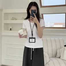 簡約時尚證件套識別證件夾工作證件保護套掛繩，多色可選，耐用材質，輕巧便攜, 黑色, 1個