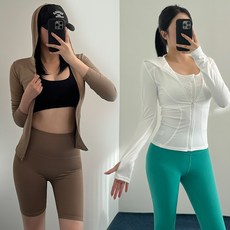 [유유존] 소프쉐입후드집업 요가자켓 운동복 트레이닝상의 후드티 긴팔 애슬레저룩