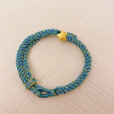 儒家寶寶 彌月金飾 黃金手繩 純金9999 星星櫻花棉繩 藍綠編織手鍊 大童寶寶滿月禮