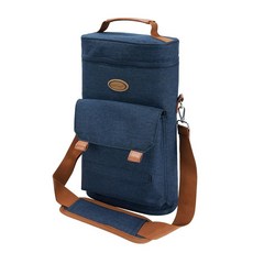 MELOTOGH 2병 와인 백 캐리어 토트 단열 누출 방지 쿨러 백 여행용 BYOB 피크닉용 남성 여성용 휴대용 선물 블루 125756, Blue Bag Only