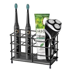 마켓플랜 스텐 물빠짐 칫솔꽂이 대형, 블랙, 1개