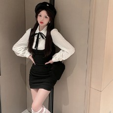 Cwadun 여성용 긴 소매 폴로 목 원피스 꽉 허리 우아한 엉덩이 치마