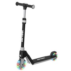 Gotrax K03 아동용 킥 스쿠터 12.7cm(5인치) LED 조명 휠 및 조절 가능한 핸들바 경량 디자인 및 미끄럼 방지 데크 최대 하중 49.9kg(110파운드), 블랙