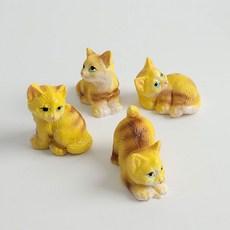 미니어처 고양이 장식소품 4p 인테리어소품 선물 미니어처 장식소품 거실 고양이소품 카페 dew+81794oi