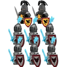 중세 전쟁 성 늑대 팩 피규어 작은 입자 빌딩 블록 슈트 소년 선물 어린이 장난감, 12 8Pcs