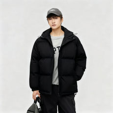 BIKASU 남자 겨울 빅사이즈 숏패딩 베이직 경량 패딩