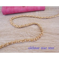 台灣現貨 皮包鏈條 小香風 鍊條 寬8MM高優 小香 鏈條 包包鏈子 包鏈 woc 艾奇利 穿皮鏈 皮包鍊帶 鏈帶 替換背帶 斜背鍊 包帶 皮包鍊子, 1個, 淺金鍊+駝色皮100cm