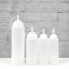 [계량 소스통] 양념통 드레싱소스통 케찹병 소분튜브 소240ml / 중360ml / 대450ml / 특대680ml / 바스푼26cm, 4개, 240ml