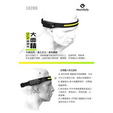 LED頭燈 登山 USB充電 露營頭燈 工作燈 揮手感應 270度全視線 夜間運動 防災避難, 1個, 黑