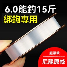 6.0號 15斤 適用於臺釣 尼龍原絲魚線 500米, 透明線60米,1.2號（0.181毫米）, 1個