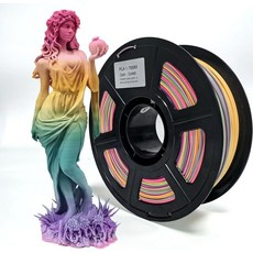 PLA 3D 프린터 필라멘트 1.75mm 매트 필라멘트 무지개 멀티 컬러 그라데이션 빠른 색상 변경 정확도 +/-0.05mm 순중량 1kg2.2파운드 뱀불랩용 색종이, 색종이 조각 무지개