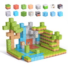 VergHatia 자석 블럭 세트 120 개/100 개 픽셀 큐브 자석 블록 장난감 크래프트, 120개, Colorful