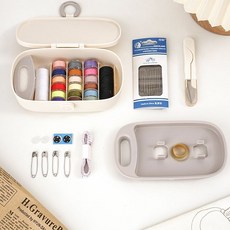 針線包 針線盒 針線組 縫紉工具 便攜迷你磁吸針綫盒家用高質量神器針綫包套裝實用縫補工具收納盒, 1個, 【簡約款】白色