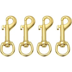파티킬 4Pcs 플래그 회전 스냅 클립 2.7인치 헤비 듀티 합금 폴 로프 하드웨어 키 체인 목줄 가죽 공예용 스테인리스 액세서리 후크 골드 톤, 2.7 Inch, Silver Tone