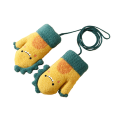 兒童手套 小童恐龍造型刷毛保暖手套 男寶女寶冬季加厚手套