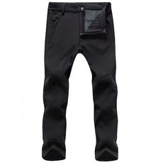 Libetter 등산 팬츠 방한 트레킹 팬츠 가을 겨울 기모 아웃도어 팬츠 두꺼운 발수 방풍 하이킹 팬츠 (M 블랙-02)