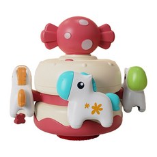 皇兒 嬰兒安撫玩具 旋轉音樂盒 餐椅掛件 益智早教, 溫莎紅 旋轉木馬八音盒, 1個