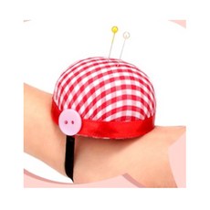 바느질 수선 바늘 안전한 보관 체크무늬 쿠션