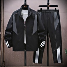 運動長褲 男 - 春季港風情侶款休閒運動套裝