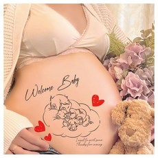 임신 사진 스티커 남자 아이 여자 아이 임산부 사진 스티커 잠자는 베이비 마타니티 포토 스티커 마타니티 포토 베리 페인트 바디 페인트 타투 귀여워 선물 출산 축하 마타니티 스