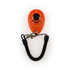 寵物訓練按壓響片，寵物訓練器，狗狗貓咪響片訓練，便攜式寵物響板, 桔色, 1個