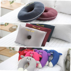 C형베개 목베개쿠션 여행용베개 기내용목베개 비행기목베개 국산 굿럭 도넛베개 수달 C형 베개 도넛 방석, 그레이