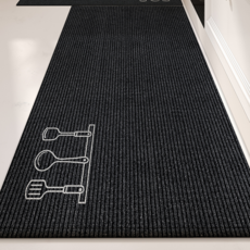 규조토 기름방지 주방발매트, 1개, 블랙