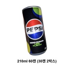 펩시 제로슈거 라임향 미니캔 저칼로리 탄산음료 대용량 실속세트, 210ml, 60개