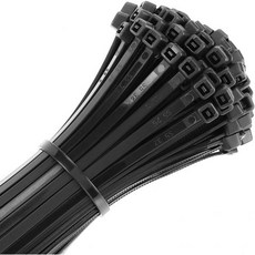 비브랜드 나일론 강력 내열 자동잠금 케이블 타이 4인치 화이트, 4"x1000, 검정