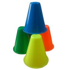 GO 2 運動 路障4入 三角錐 安全錐 角標 (蛇板 溜冰 滑板 競速 跑道專用)安全 品質第一, 無, 1個