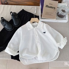 男童條紋襯衫 兒童純棉長袖上衣