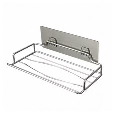 免打孔不鏽鋼紙巾架 面紙架 紙巾架，浴室收納好幫手，輕鬆安裝，堅固耐用，簡約時尚。, 1個, Silver