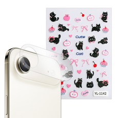 더조은셀러 고광택 고선명 카메라 PET 필름 3매 스티커 폰꾸미기 DIY 폰꾸 카꾸 레시피 키트 핀셋 아이폰 17 에어 호환, 1세트