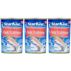 알래스카 핑크 연어 캔, 418g, 3개