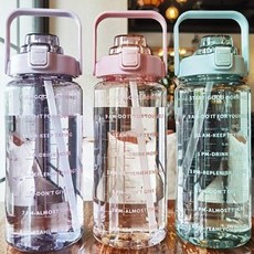 2000ML 大容量水壺 附吸管 運動水瓶, 紫色 2000ML水盃, 紫色, 2L