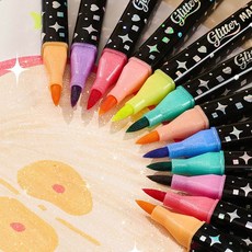 가남 이중헤드 이색 하이라이터 마커 반짝이 데코펜 DIY 공예 만들기 색칠, 1개, 72개