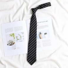 條紋領帶 免打領帶 學院風 日系風格 襯衫領帶 水手服配件 灰色黑色兩色 懶人領帶 男女適用+A7701黑色白條+均碼