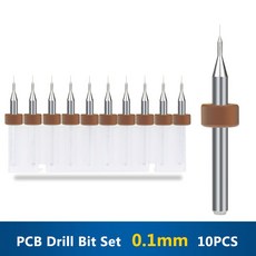 텅스텐 강철 PCB 초경 드릴 기판 비트 10PCS 회로, 03 PCB 0.1mm 10PCS