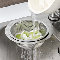 앤스토리 싱크대 스텐 타공 코너 거름망 + 바스켓, 1개, 1세트