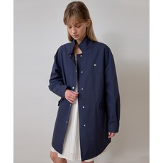 라미네즈 LAMINEZ 싱글 스냅 트렌치 코트 - 네이비