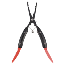 路亞鉗 不鏽鋼 釣魚鉗 尖嘴鉗 多功能 老虎鉗 鉗子 鋼絲鉗 夾魚鉗 工具鉗 剪線鉗 彎嘴鉗 魚鉗【雙刀手柄】, 黑色/紅色, 1個