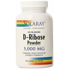 SOLARAY D-核糖膳食補充劑 5000mg, 150g, 1罐