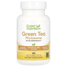 Super Nutrition Green Tea Phytosome 150mg 베지 캡슐 60정, SuperNutritionGreenTeaPhytosom, 1개