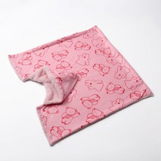 Naizi Premium Selection 寵物披風 韓國秋冬保暖小熊蓋毯, 粉色小熊毯子,L, 1個