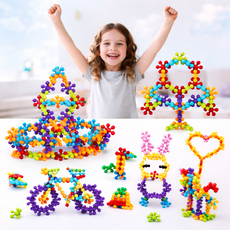 코코유 눈송이 블록 DIY 조립 완구 창의력 학습 교구 302pcs 선물 LMH-03, 1개, 혼합색상