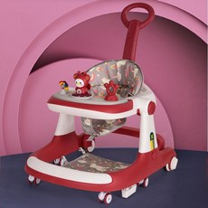 유아용 보행기 3in1, 로즈 레드 뮤직 푸시바