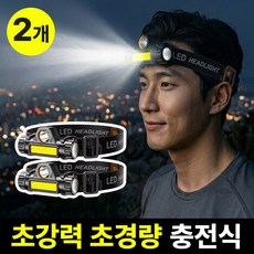 누아멜 맥스빔 듀얼 LED 헤드랜턴 등산용 해루질 충전식, 2개, 로얄블랙