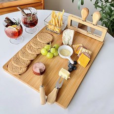 릴스베이 치즈 플레이터 세트 브런치 접시 빵 디저트 과일 우드 서빙보드 연말파티 플레이팅 와인 안주 플레이트 집들이선물, 1개